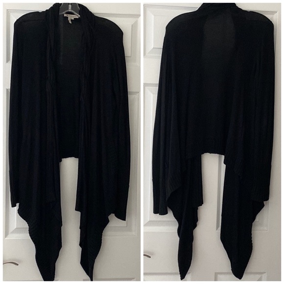 BCBGeneration Black Braided Cardigan Large - Picture 1 of 8